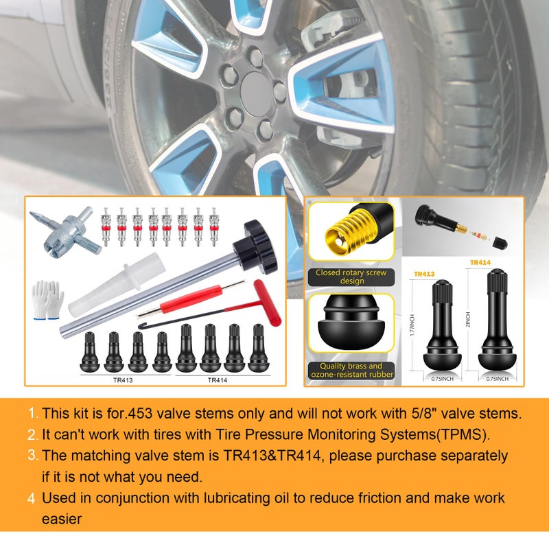 Richcat 51025 Quick Tire Valve Change Tool for Cars,Tire Valve Stem Core Quickly Replacement Tool Kit,Perfect Tool for Replacing Leaky Valves in Cars,ATVs,Trucks, etc.with TR413/TR414 - Image 5